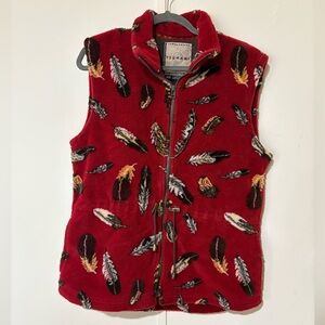 Indigenous Tsunami Collection Vest with Red Accents